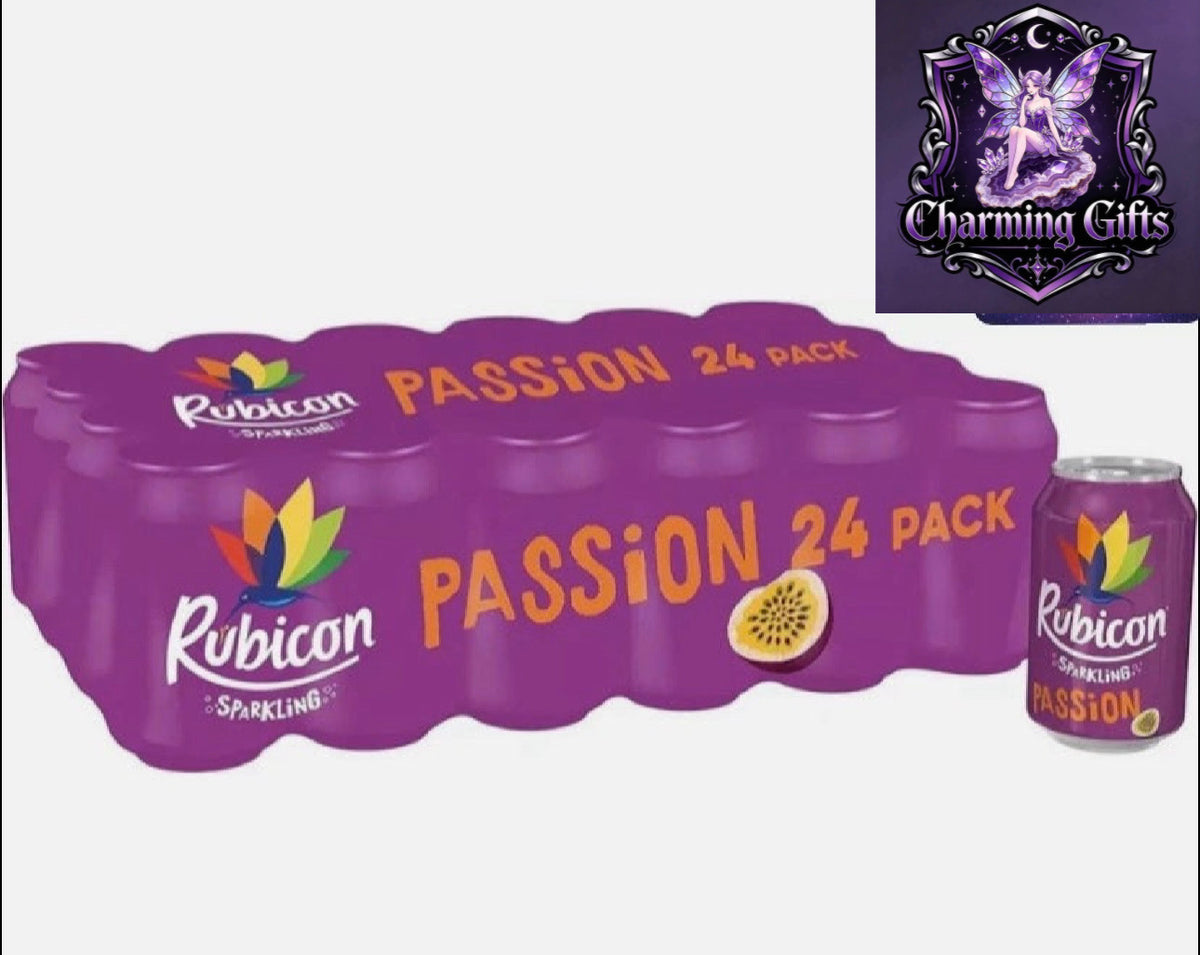 Passion fruit Rubicon Juice Sparkling Fizzy Drink Cans, 330ml Pack of 24