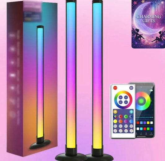 [Smart Light Bars] 2pcs Smart Light Bars, WiFi Ambient LED Lamp with Music Sync | RGB Color Changing, 8 Scene Modes, Remote/App Control, USB Powered, Perfect for Home Decor, Parties, Halloween, Christmas, and Birthdays