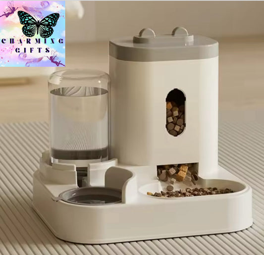 Automatic Feeder Cat Dog Food Bowl With Water Fountain Pet Large Capacity Raised Stand Dish Bowl For Cat Drinker Accessories