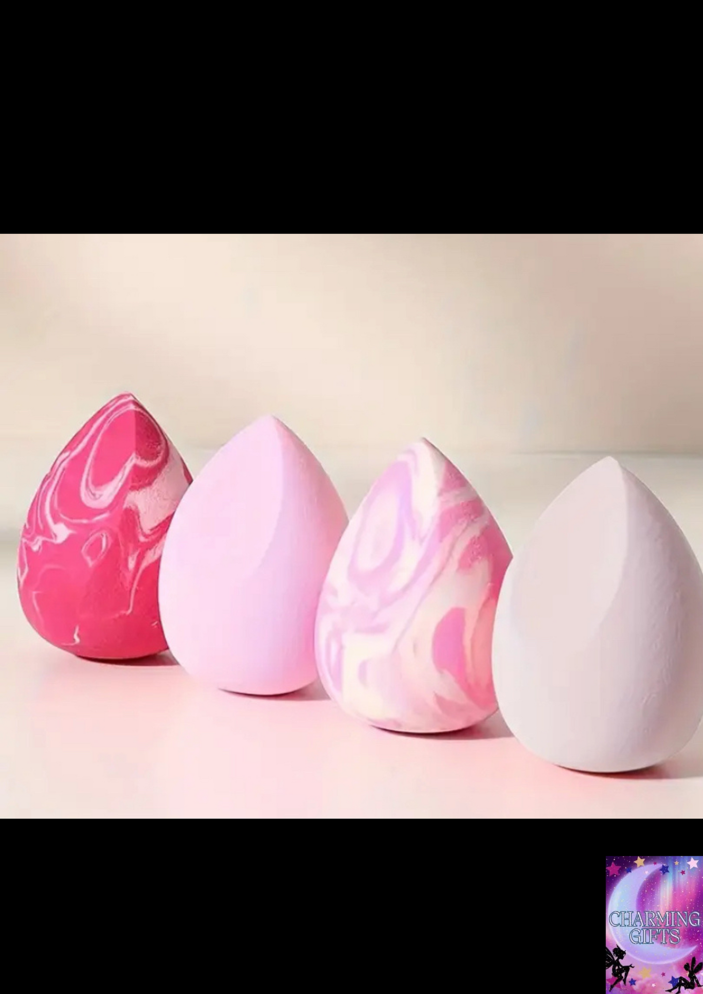 [4pcs Soft Makeup Sponge] 4pcs Soft Makeup Sponge Set | Versatile Wet and Dry Use, Flawless Application for Liquid, Cream, and Powder Foundations | Waterdrop Design, Hypoallergenic Hydrophilic Polyurethane