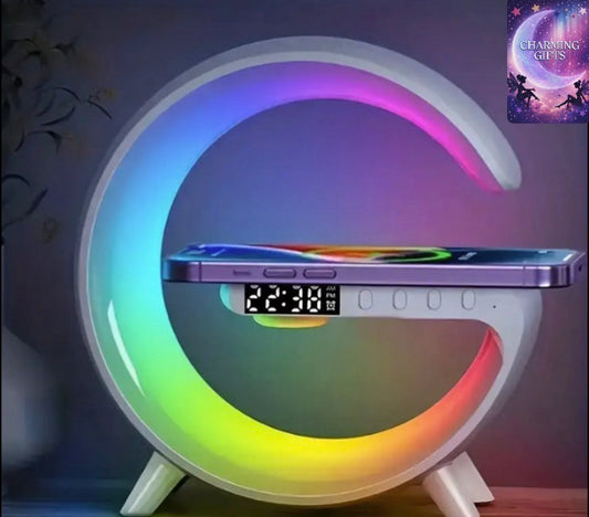 Wireless Speaker - Sunrise Alarm, RGB Rhythm Light, Fast Charging | Tabletop 5.1 Surround Sound, 300mAh Battery, 5-10W Output