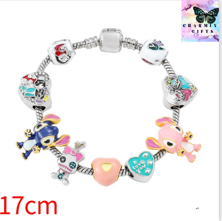 Cross-border popular anime peripherals Lilo and Stitch Cartoon Stitch Angel Lanlan Cute Beaded Bracelet