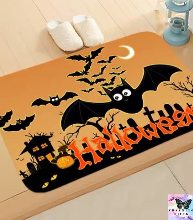 2024 Halloween Pumpkin Carpet Bedroom Bathroom Floor Mats Decorative Halloween Floor Mats