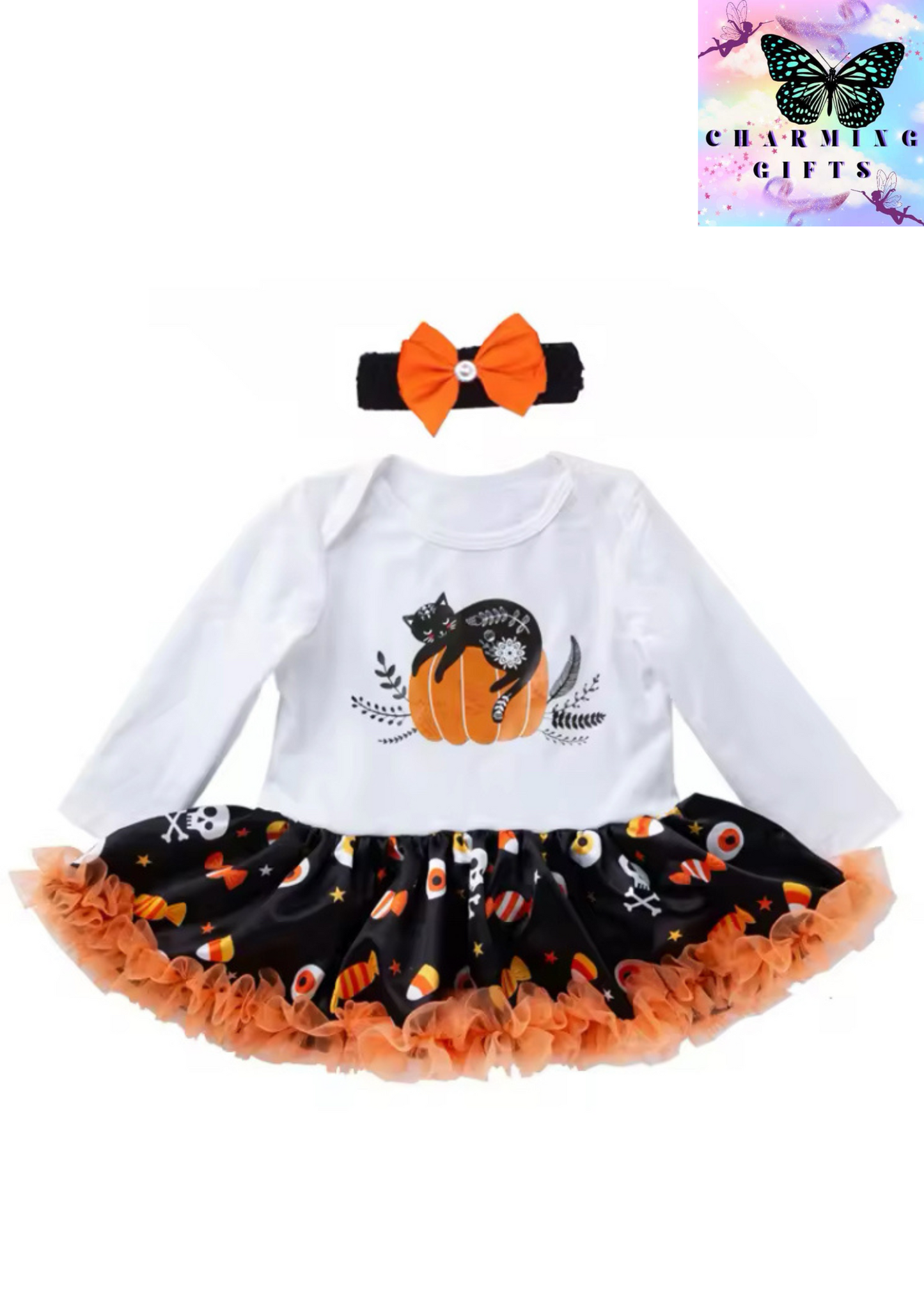 My first Halloween dress 0-24M Baby girl kids costume Pumpkin clothes Newborn romper Infant tutu dress outfit Cosplay Bodysuit Toddler Halloween Clothing