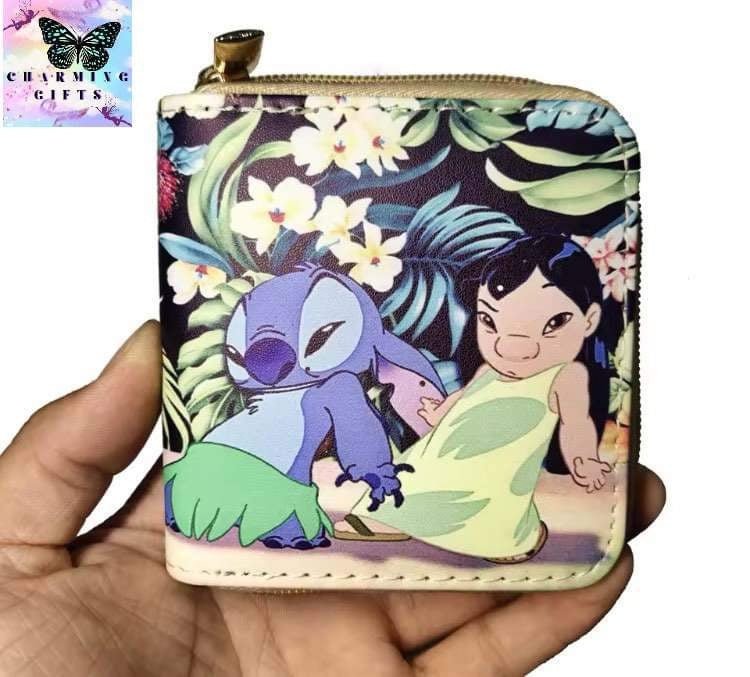 Disney stitch Wallet Cartoon Lilo and Stitch Figure printed Short Coin Purse Luxury Multi-layer Card Holder Wallet