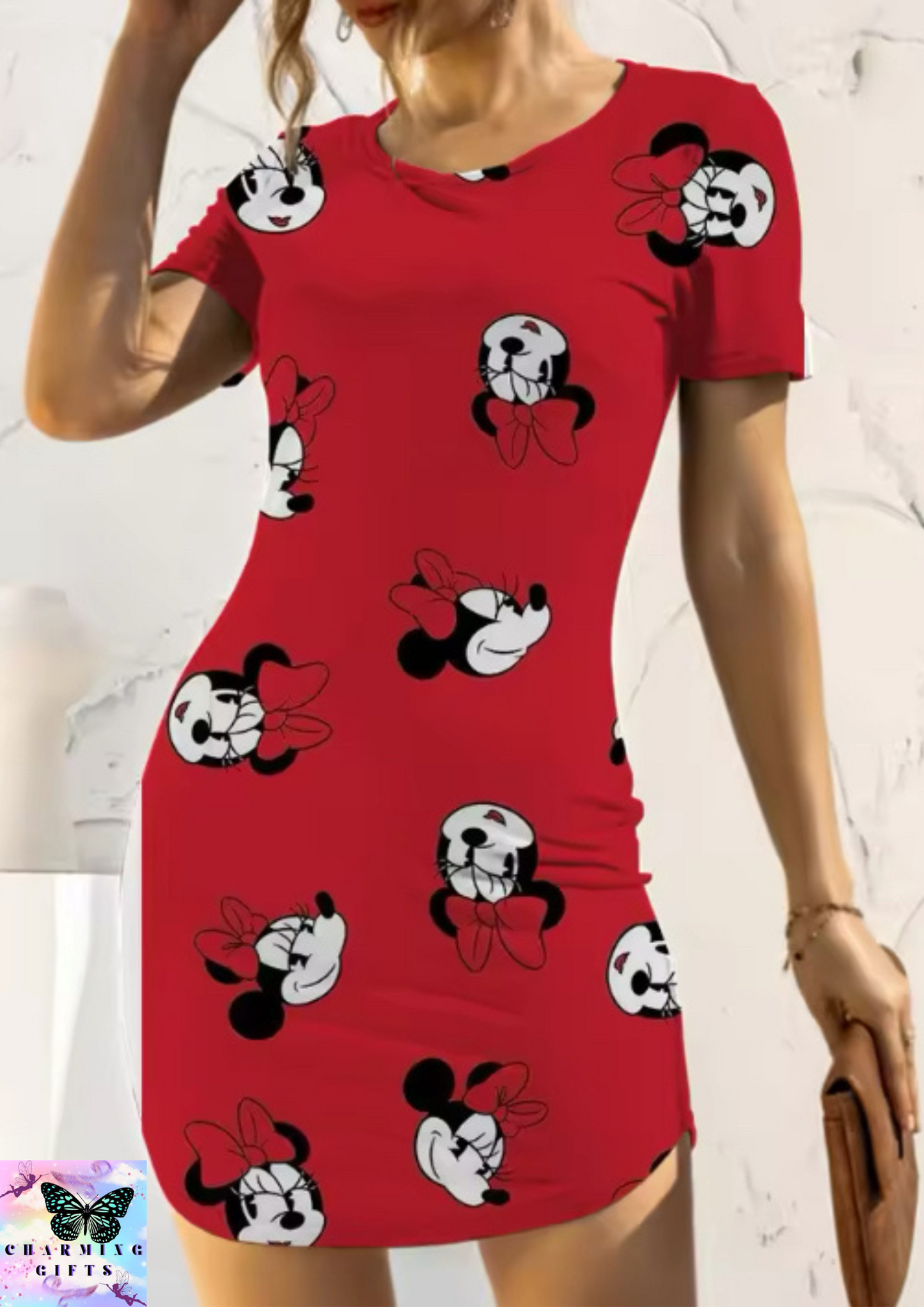 Sexy Slim Fit Minnie Mouse /Mickey Tight Women's Dress Casual Disney Cartoon