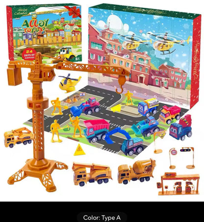 24Pcs Advent Calendar Kids Gifts Truck Car Christmas Countdown.