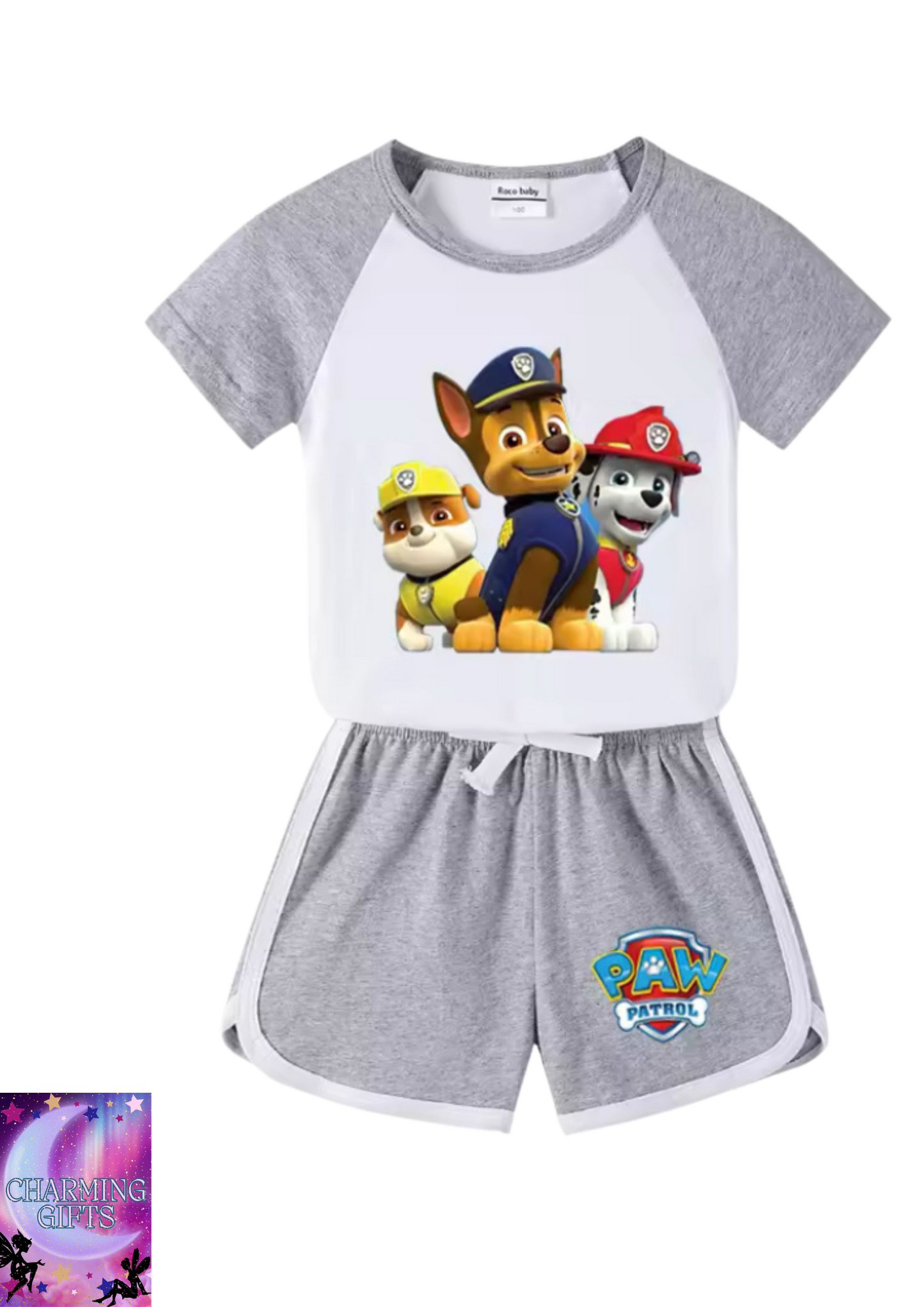 Boys & Girls Clothes Suit Summer Cartoon PAW Patrol Short Sleeve T-Shirt Top+Shorts 2Pcs Baby Boys Outfits 2024 New Children Set