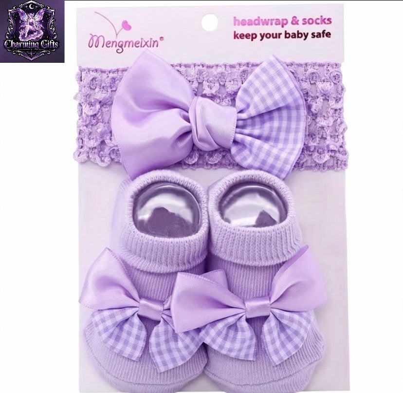 1 Pair Baby Soft Breathable Low-Cut Socks & Headband - Pastel Colors (Pink, Blue, Yellow, Red, Purple,) - Invisible Everyday & Party Outfits - Easy-Care Infant Clothing for Toddlers & Infants - Birthday Party Outfits, Photo Shoots, Casual Attire -