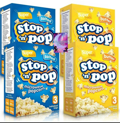 12 Pack x 85g Bulk Microwave Popcorn | Sweet, Salted & Butter Flavour Popcorn Bags for Movie Nights, Cinema Style Snacking, Parties & Events | Theatre Style Microwave Popping Corn Snack Packs