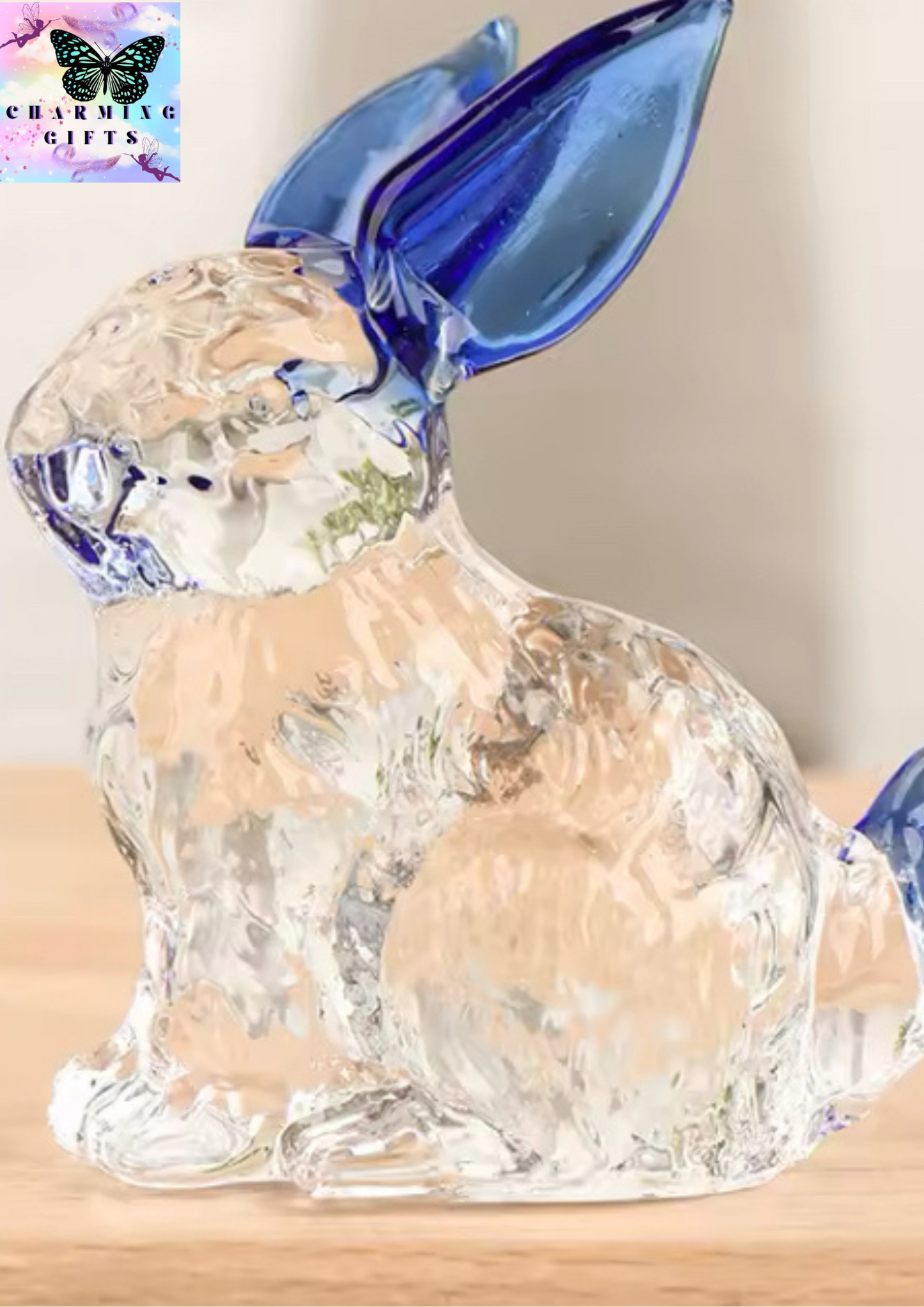 1Pc Rabbit Glass Animal Bunny Statue Crystal Figurines Sculpture Figure Ornament Handmade Ornaments Garden Miniature Decor