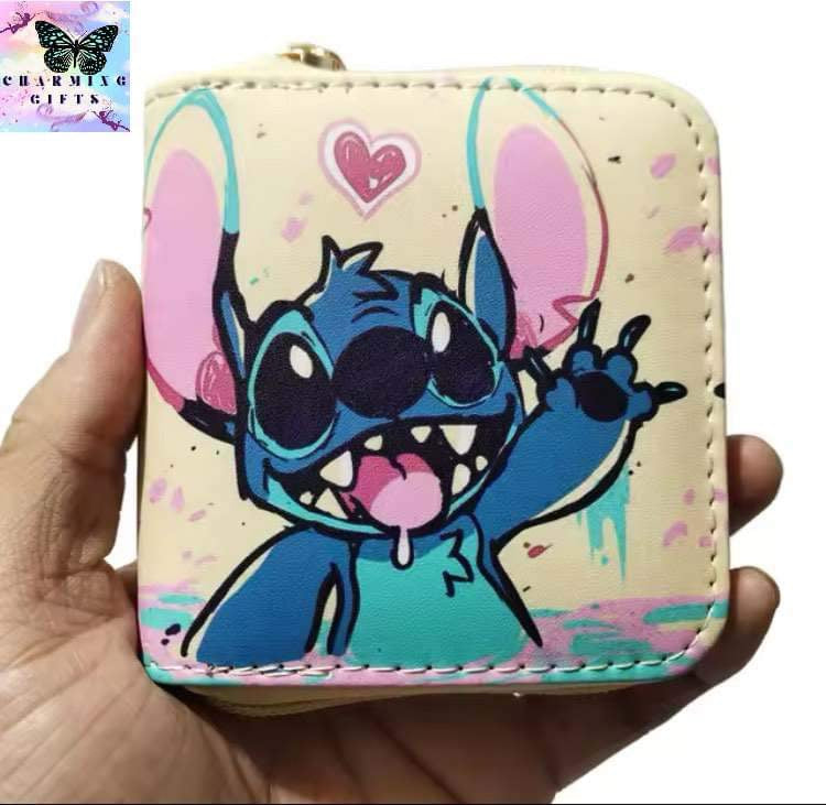 Disney stitch Wallet Cartoon Lilo and Stitch Figure printed Short Coin Purse Luxury Multi-layer Card Holder Wallet