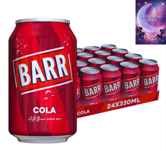 BARR since 1875, 24 Pack Classic Cola, Low Sugar Fizzy Drink "Fizzingly Fun" - 24 x 330ml Cans