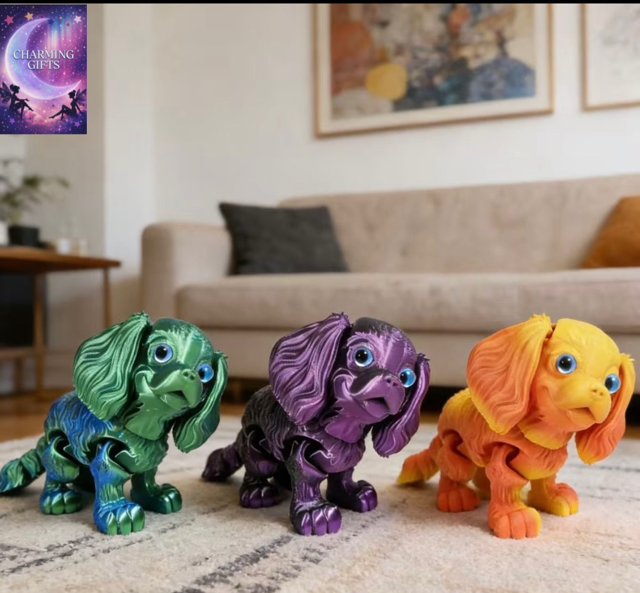 6.3Inch 3D Printed Articulated Cavalier King Charles