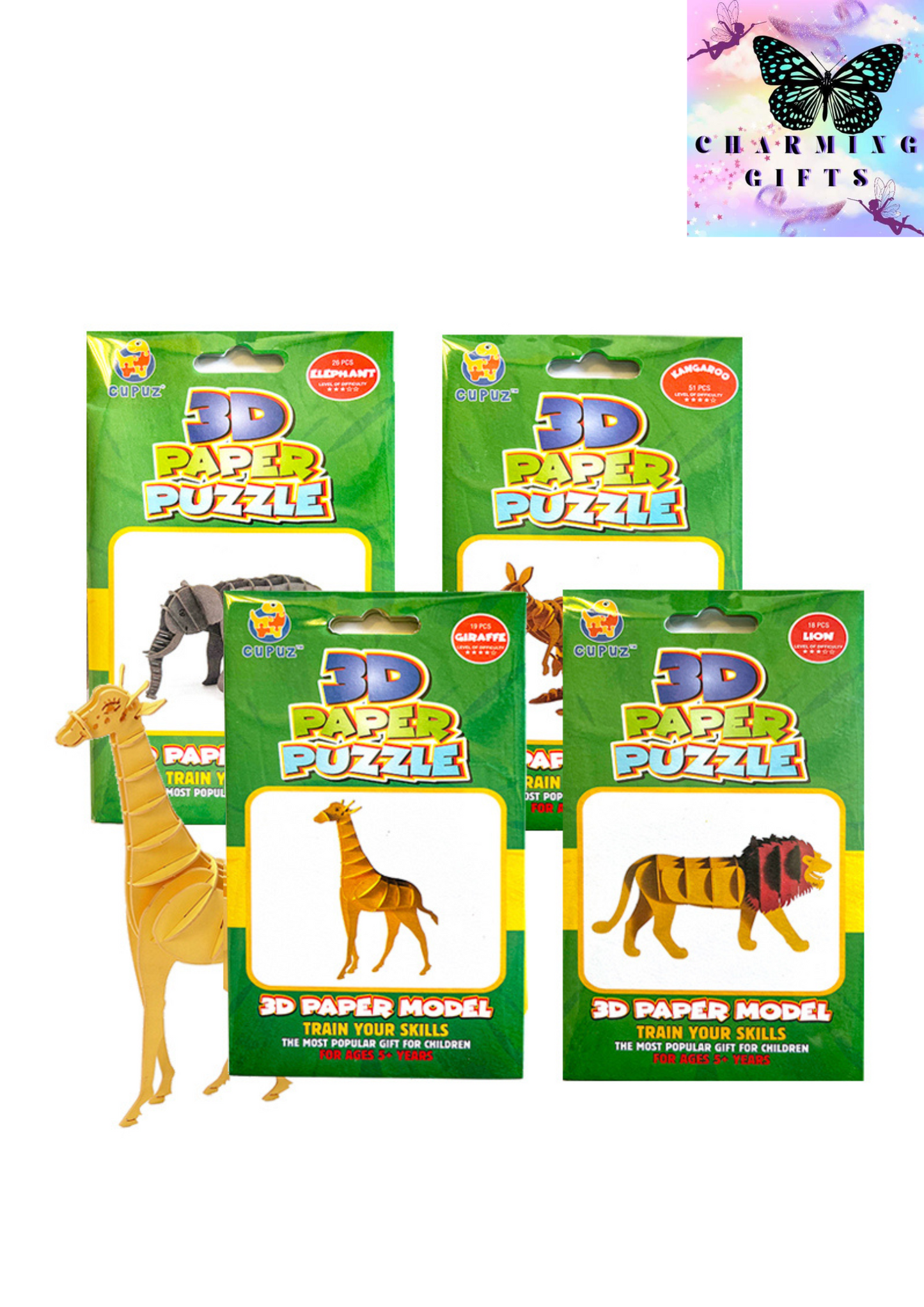 Wild Animal 3D Puzzle Model Mega Mix ( 4 Kits )