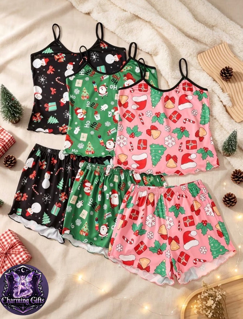 🎃 3-Piece Christmas Pumpkin Cartoon Print Sleepwear Set 🎄