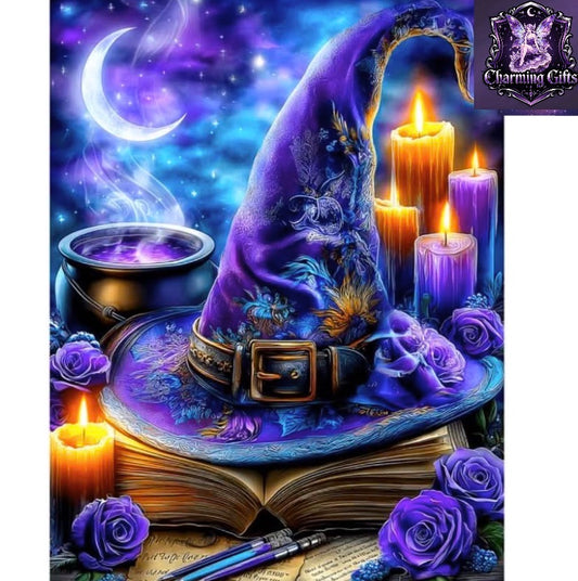 1pc Frameless DIY 5D Diamond Painting, Beautiful Magic Hat, Full Artificial Diamond Painting, Round Diamond Painting Kit, Handmade Home Office Wall Decor Gift