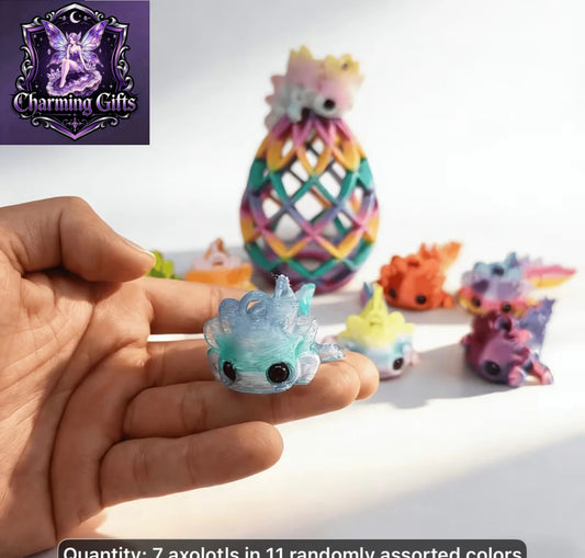 3D Printed Articulated Axolotl 7pcs