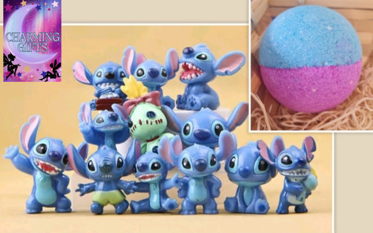 Stitch bath bomb with toy