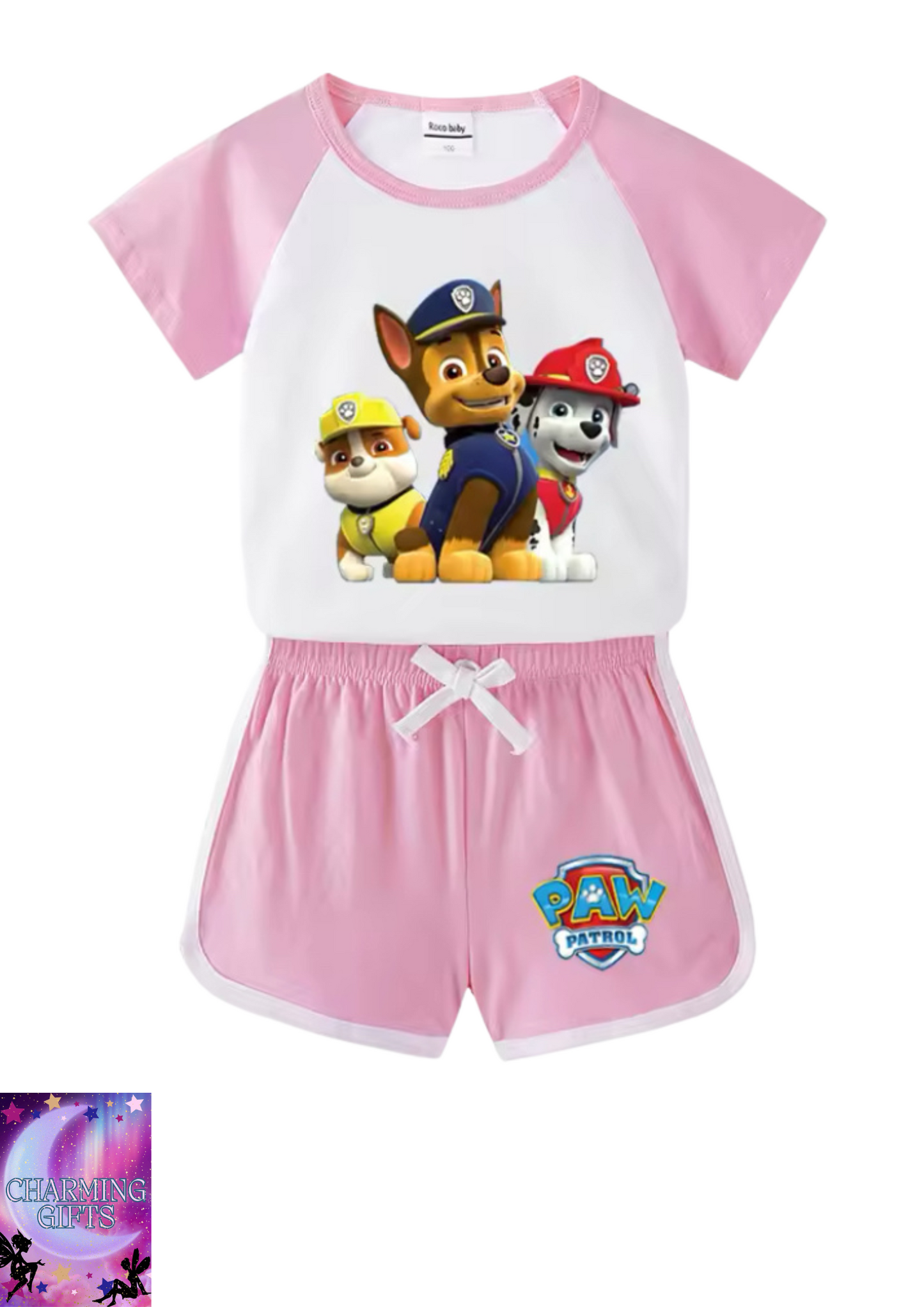Boys & Girls Clothes Suit Summer Cartoon PAW Patrol Short Sleeve T-Shirt Top+Shorts 2Pcs Baby Boys Outfits 2024 New Children Set
