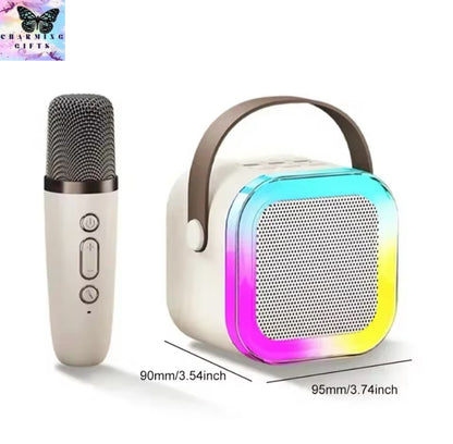 K12 Karaoke Machine Portable 5.3 PA Bluetooth Speaker System with 2 Wireless Microphones Home Family Singing Children's Gifts