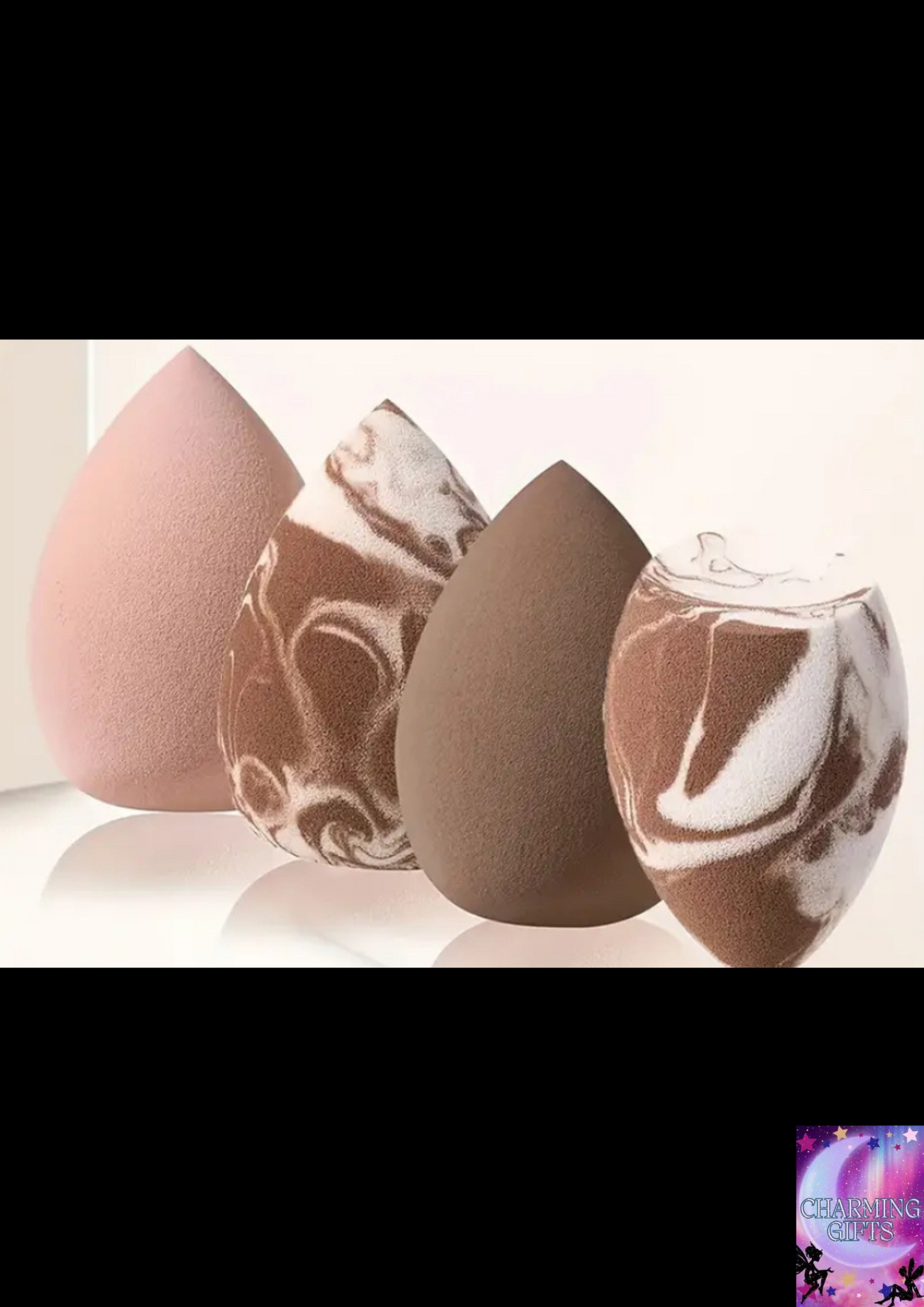 [4pcs Soft Makeup Sponge] 4pcs Soft Makeup Sponge Set | Versatile Wet and Dry Use, Flawless Application for Liquid, Cream, and Powder Foundations | Waterdrop Design, Hypoallergenic Hydrophilic Polyurethane