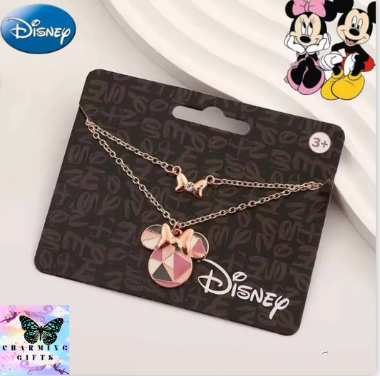 Disney Mickey Mouse Anime Necklace Cartoon Pendant Woman Girl Necklace Toys Anime Figure Jewelry