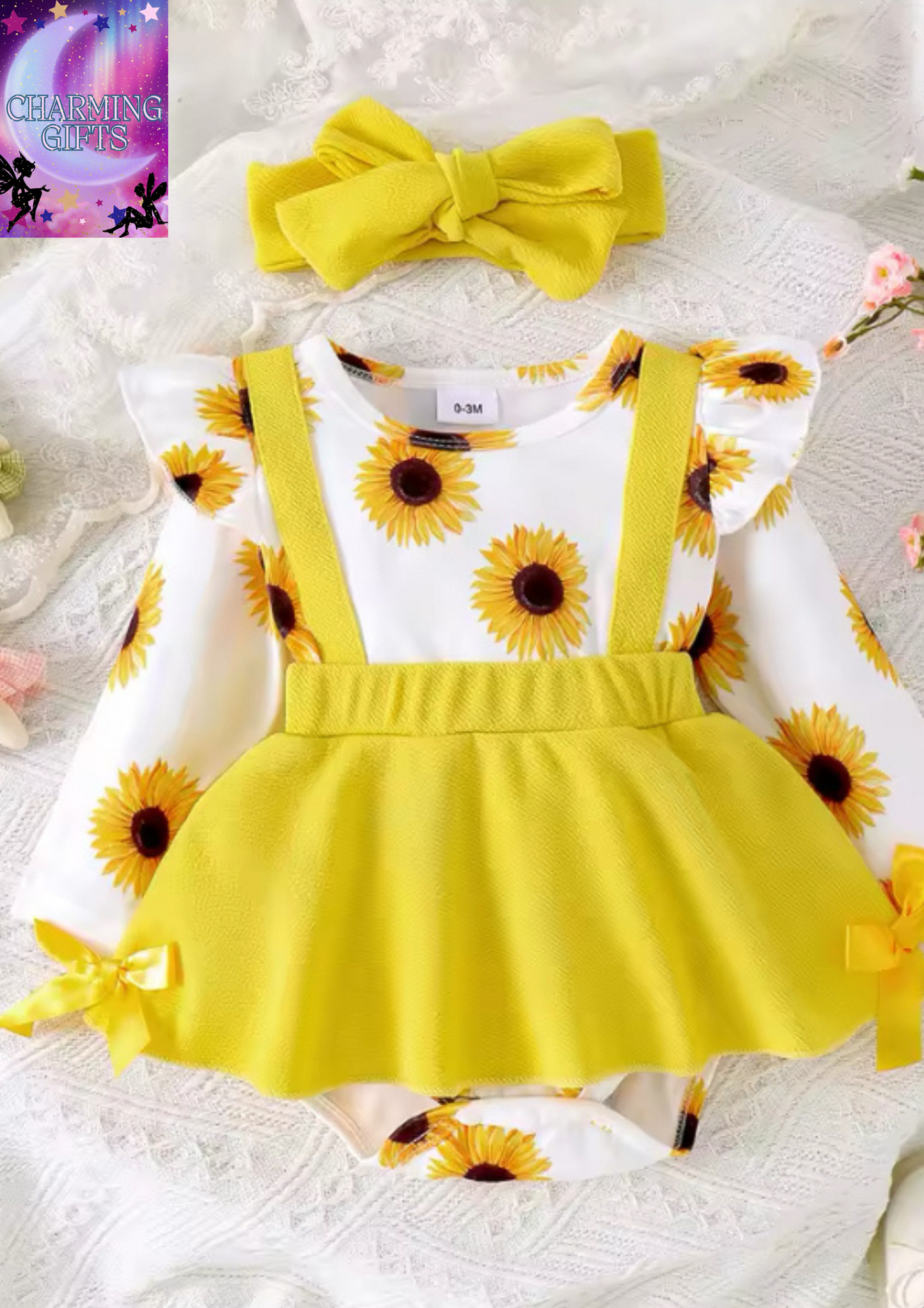 2PCS Autumn New Style For 0-1 Year Old Girls Comfortable Sweet And Cute Round Collar Multi-Color Printed Dress