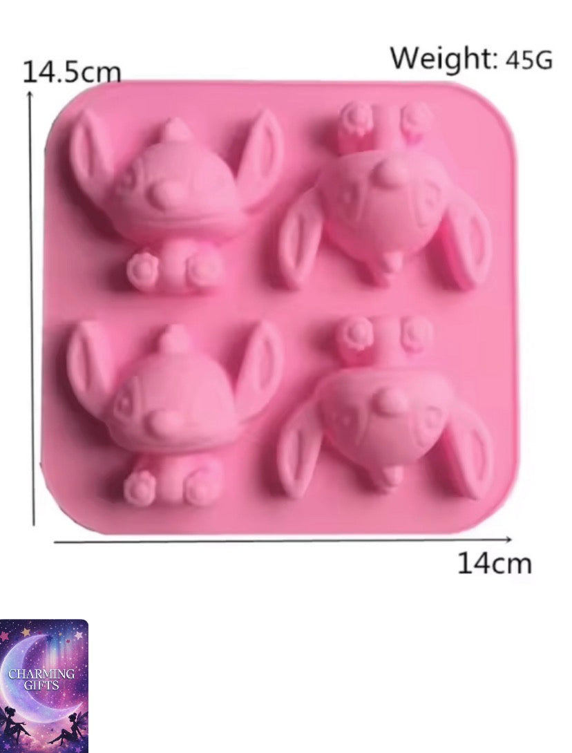 Anime Disney Stitch 3D Silicone Ice Cube Tray Figure Cake Mold Chocolate Candy Molds DIY Birthday Cake Decorating kids Gifts Toy