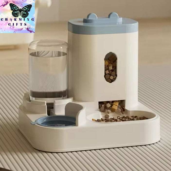 Automatic Feeder Cat Dog Food Bowl With Water Fountain Pet Large Capacity Raised Stand Dish Bowl For Cat Drinker Accessories