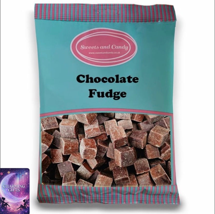 Chocolate Fudge 1Kg - Traditional Cubes of Chocolate Flavour Fudge - Bulk 1 Kilo Bag - Made Using Traditional Recipes - A Great Sweet Gift