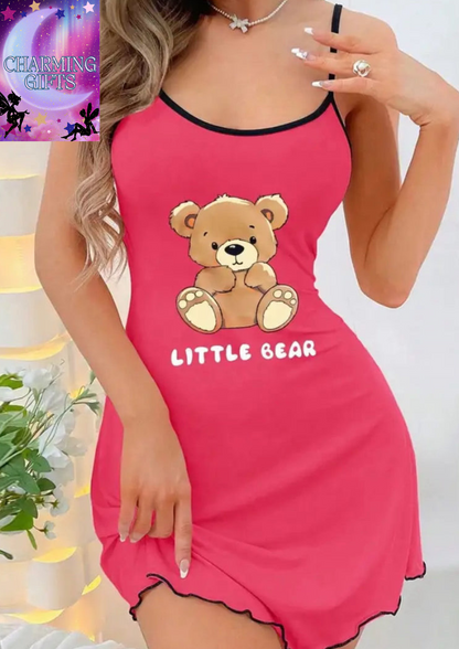 Cute Ladies Cotton Teddy Bear Nighties