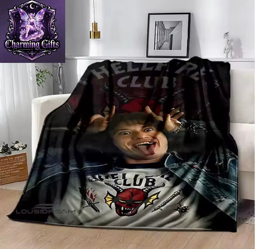 🎸 Eddie Munson Soft Flannel Throw Blanket