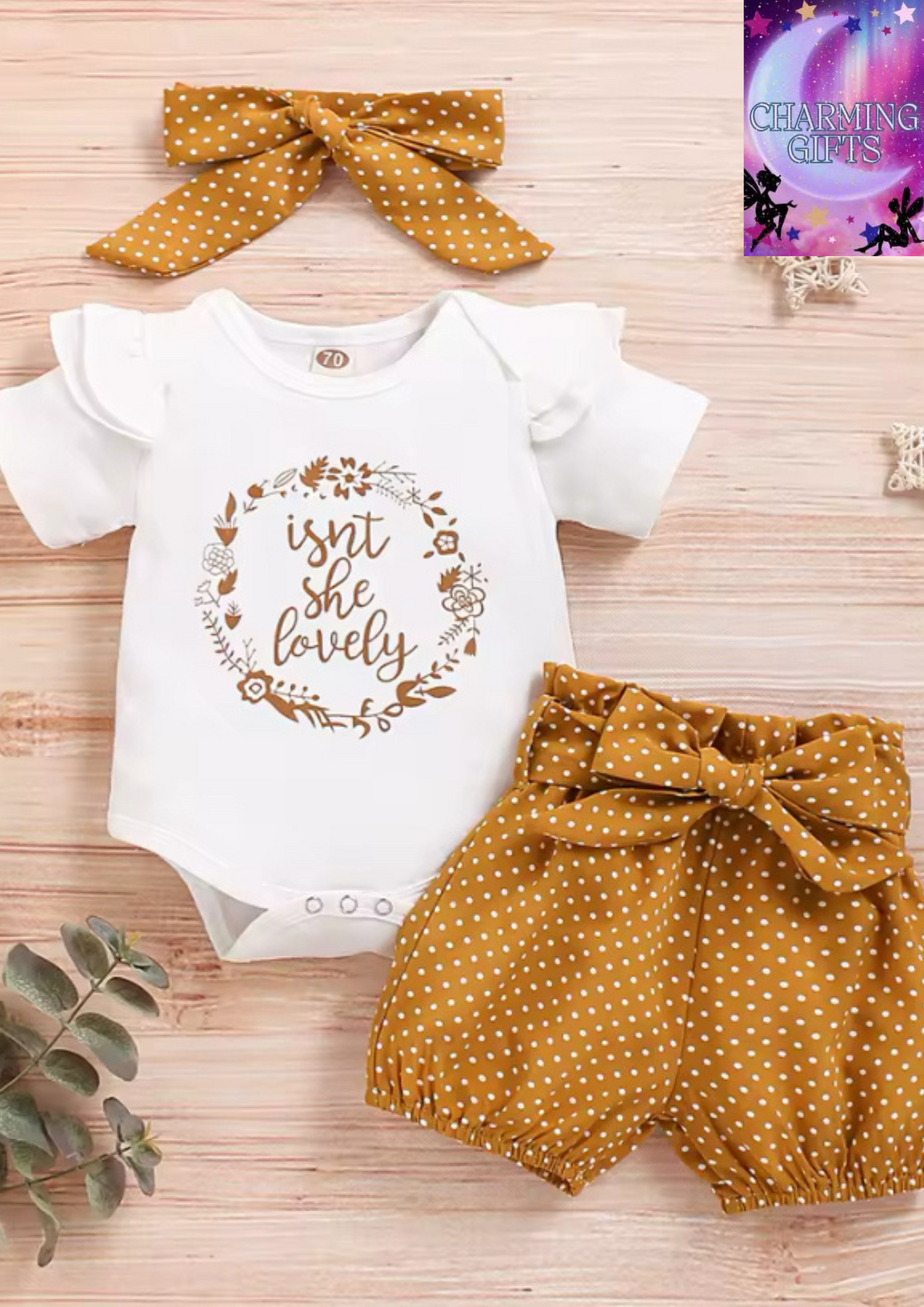 0-18 Month Newborn Baby Girls Clothes Romper Dot Pant with Elastic Waistband Infant Headband with Bowknot 3Pcs Casual Set