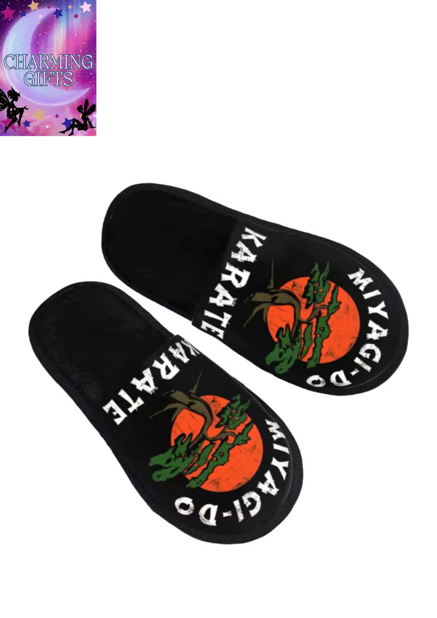 Unisex Custom Cobra Kai Round House Slippers Women Cozy Memory Foam Dojo Slip On Bedroom Slipper Shoes