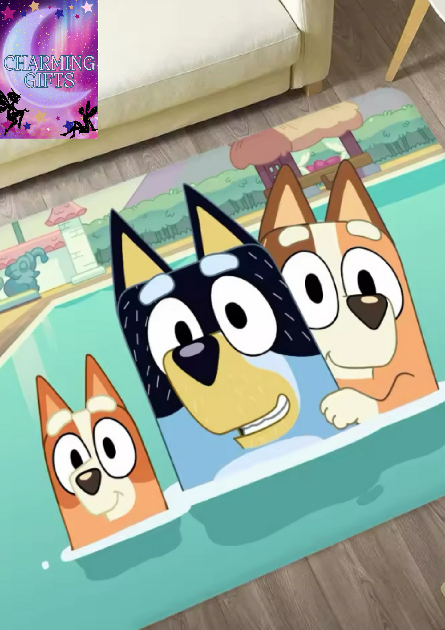 Cartoon B-Blueys Long Rugs Cheaper Anti-slip Modern Living Room Balcony Printed Bedside Area Rugs 80x120cm