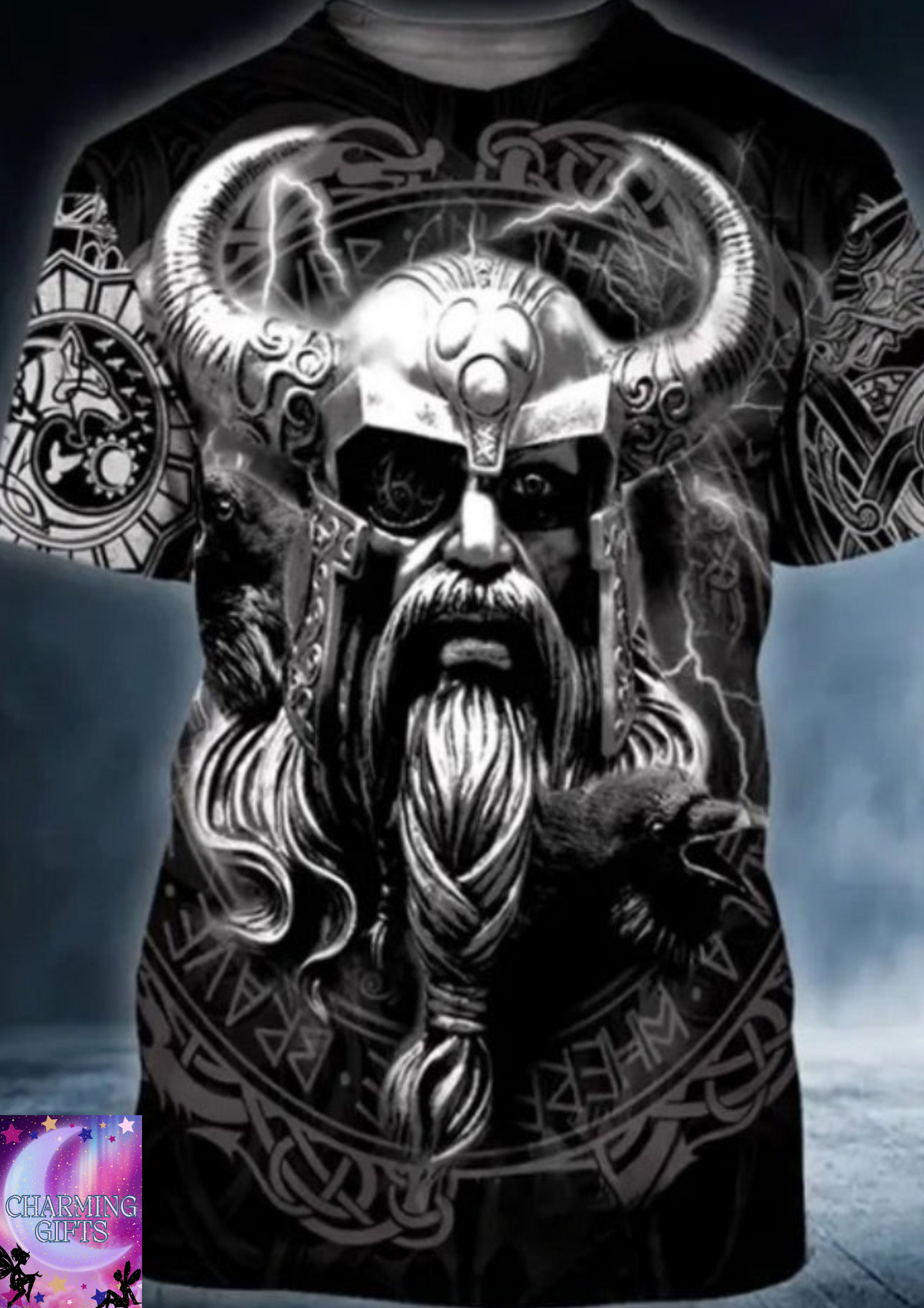 Men's Viking God T shirt O Neck Short Sleeve