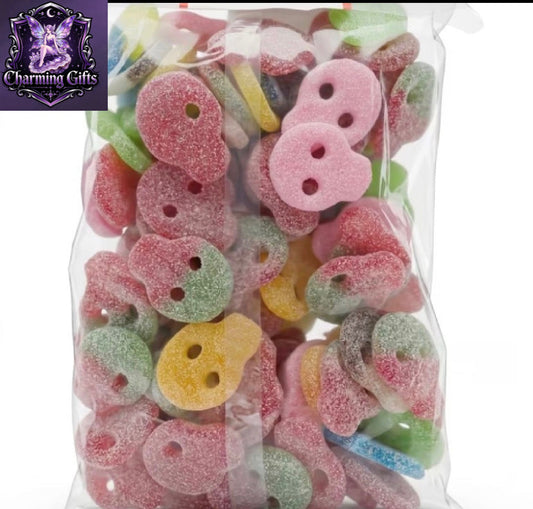1kg Krazy Kandi Fizzy Skull Bubs Mix Bulk Sharing Bag, Tangy Sour Sugar Coated Fruit Flavour Confectionery, Playful Skull Shapes, Fun Pick and Mix Treats for Parties and Gifting, High Quality Sweetshop Classics, Fizzy Sweets in a Large Resealable Bag