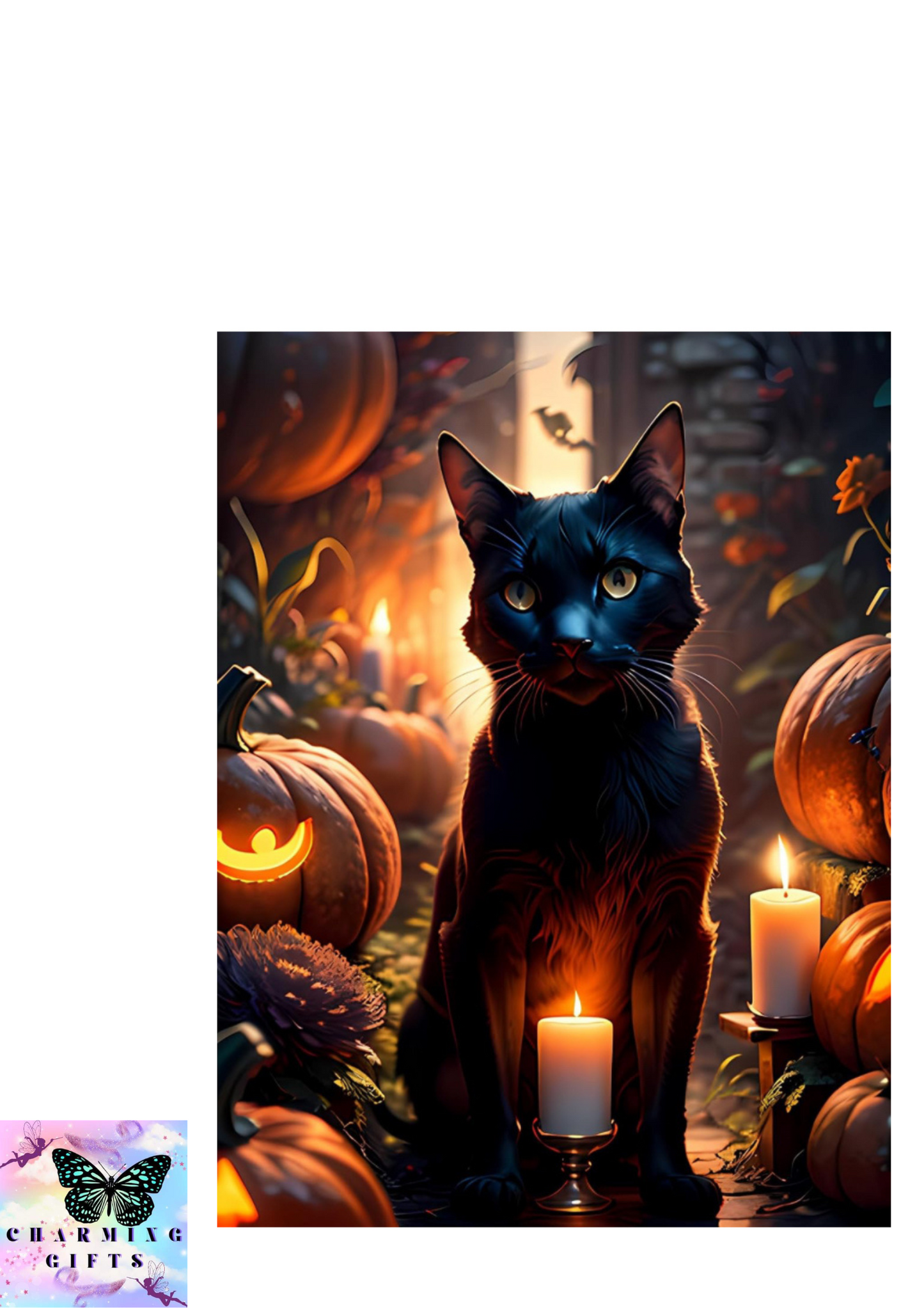 5D Diamond Art Halloween for Adults, DIY Full Drill Diamond Painting, Black Cat Crystal Rhinestone Diamonds Cross Stitch Picture for Home Wall Decor Gifts(30x40cm)