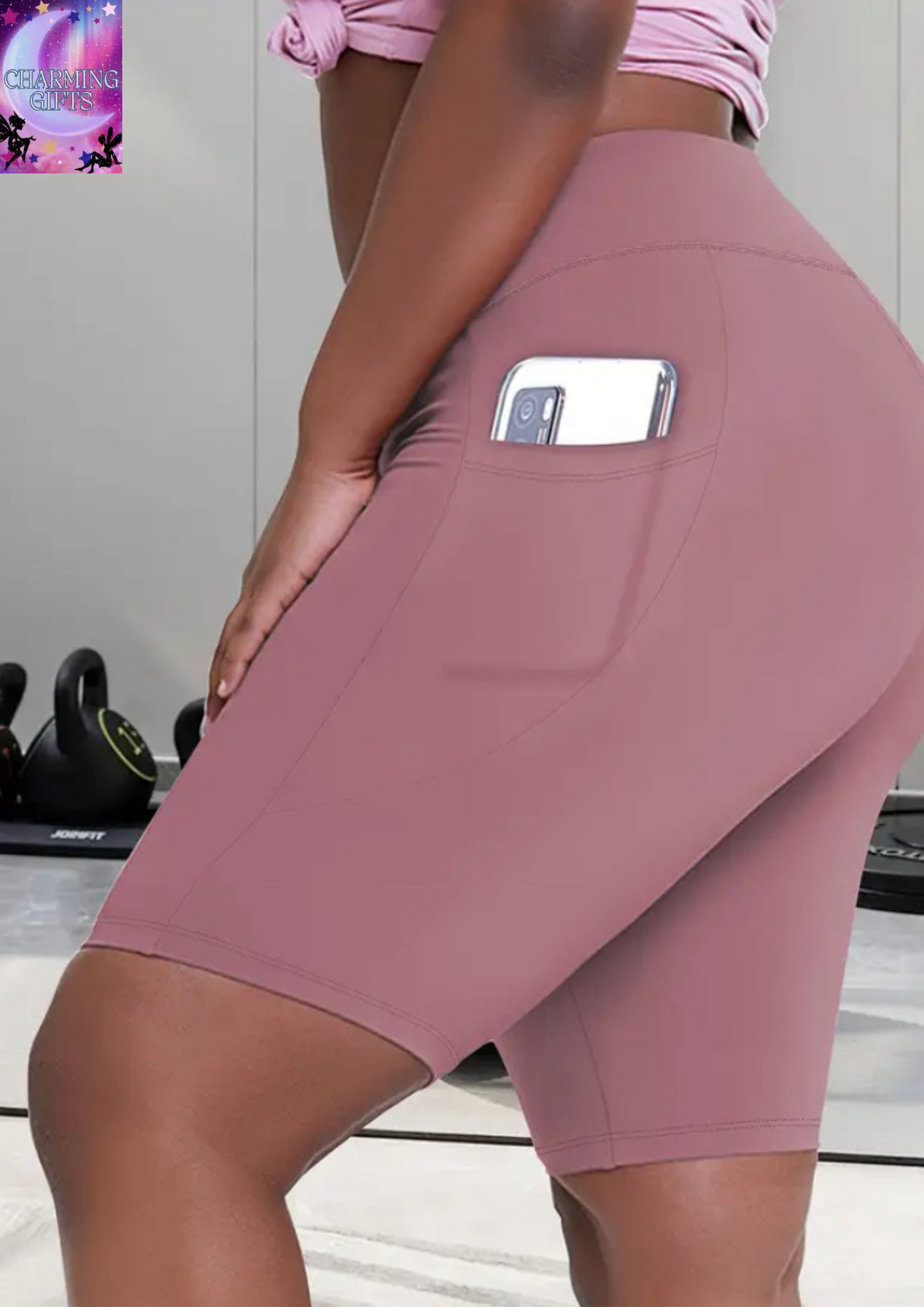 Breathable High-Waisted Plus Size Shorts - Women's Side Pocket Workout Leggings For Fitness Apparel