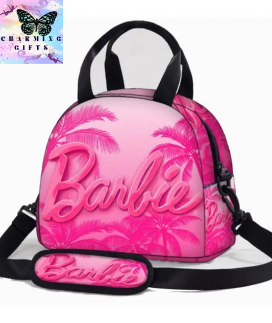 Cartoon Barbie Barbie Printed Children's Shoulder Lunch Bag Portable Cartoon Lunch Bag Cross-body Children's Gifts