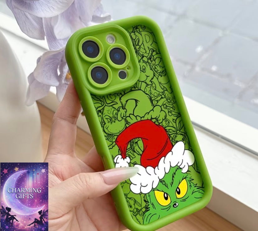 Phone Case: 2D Printed Solitary Cartoon Grinch Phone Case Suitable for iPhone 18 17 17e 16e 16 15 14 13 12 11 Mini Pro Max Air X XR XSMAX 8 7 Plus Sky Eye Stair Soft TPU Back Cover