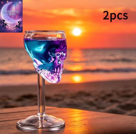 2pcs Skull-Shaped Borosilicate Glass Wine Glasses. Heat-Resistant And Cold-Resistant, Easy to Clean, Reusable. Suitable for Red Wine, Cocktails, Whisky. Perfect for Bars, Parties, Gatherings. The Atmosphere Is Extremely Immersive