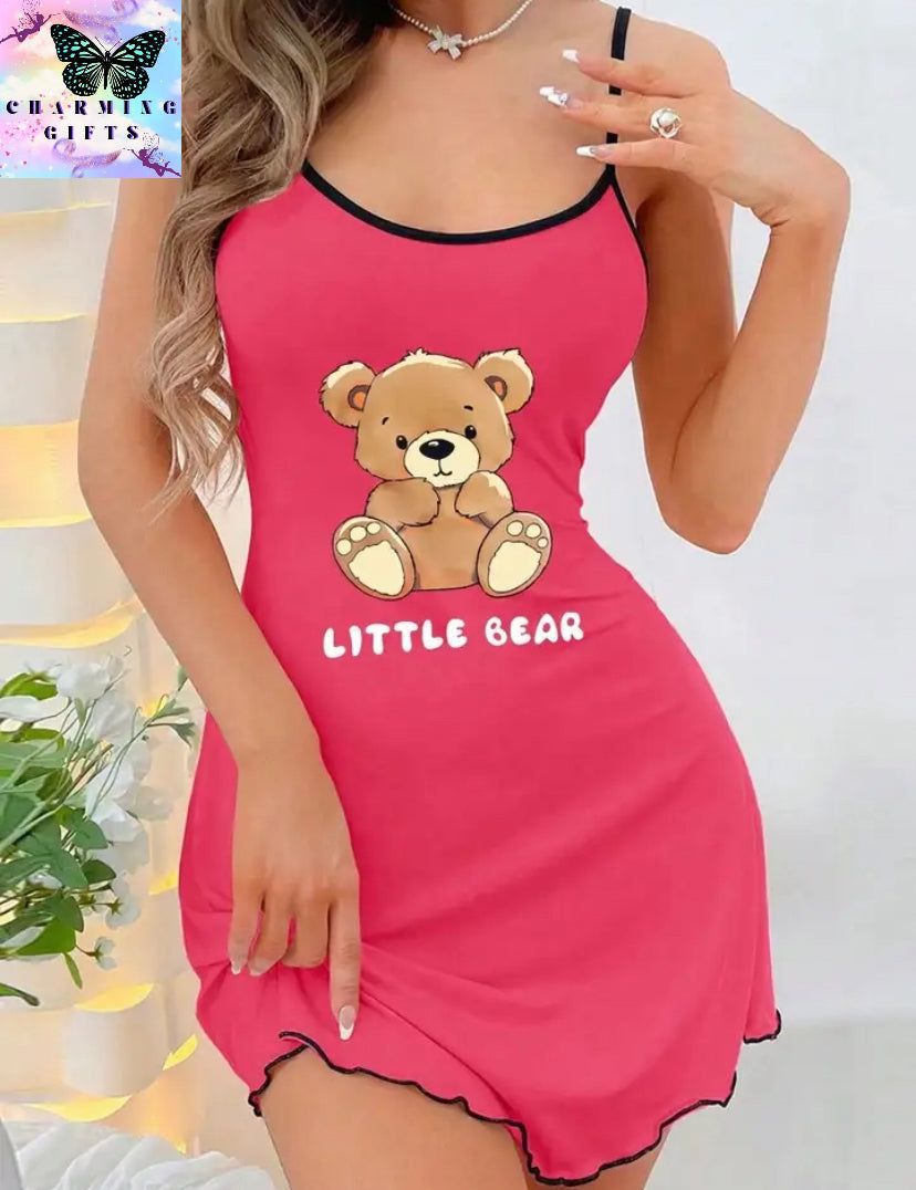 Cute Ladies Cotton Teddy Bear Nighties