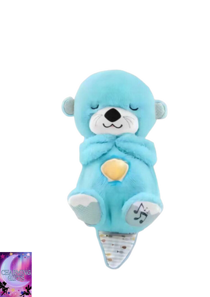 Breathing Movement Soothing Sleeping Otter Toy Musical Stuffed Baby Toy