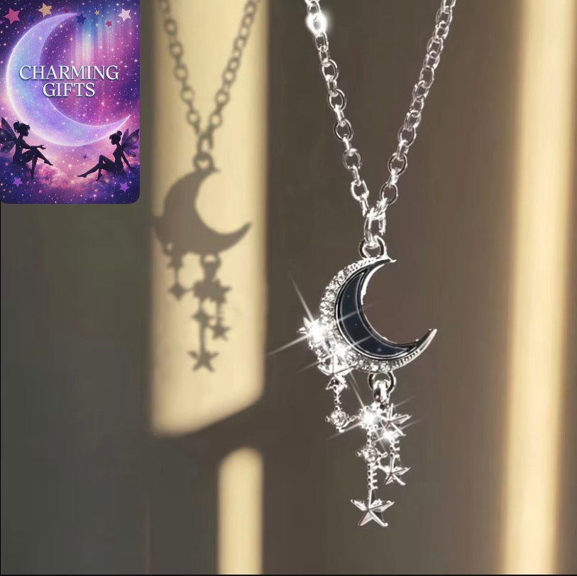 1 Retro Minimalist Moon and Star Pendant Necklace