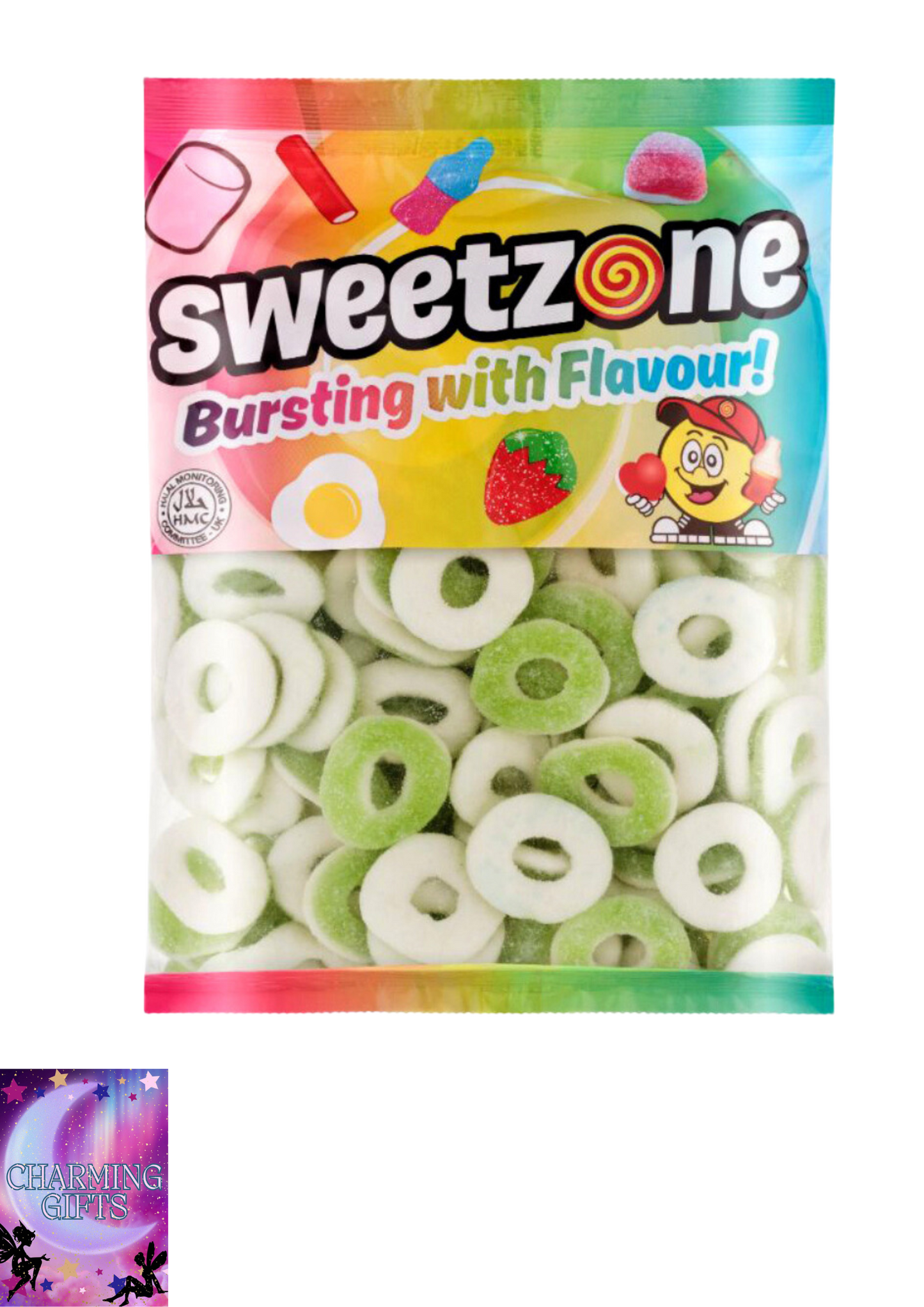 Sweetzone Sour Apple Rings Bag 1kg