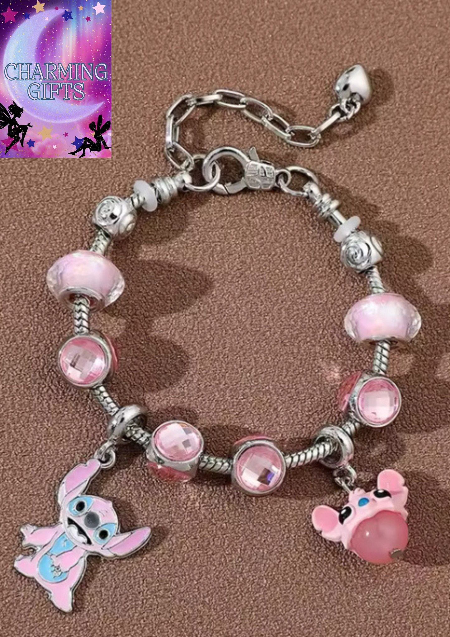 Disney Stitch Angel Bracelet Cartoon Anime Figures Removable Bead Wristband DIY Jewelry Accessories Friend Lovers Birthday Gifts