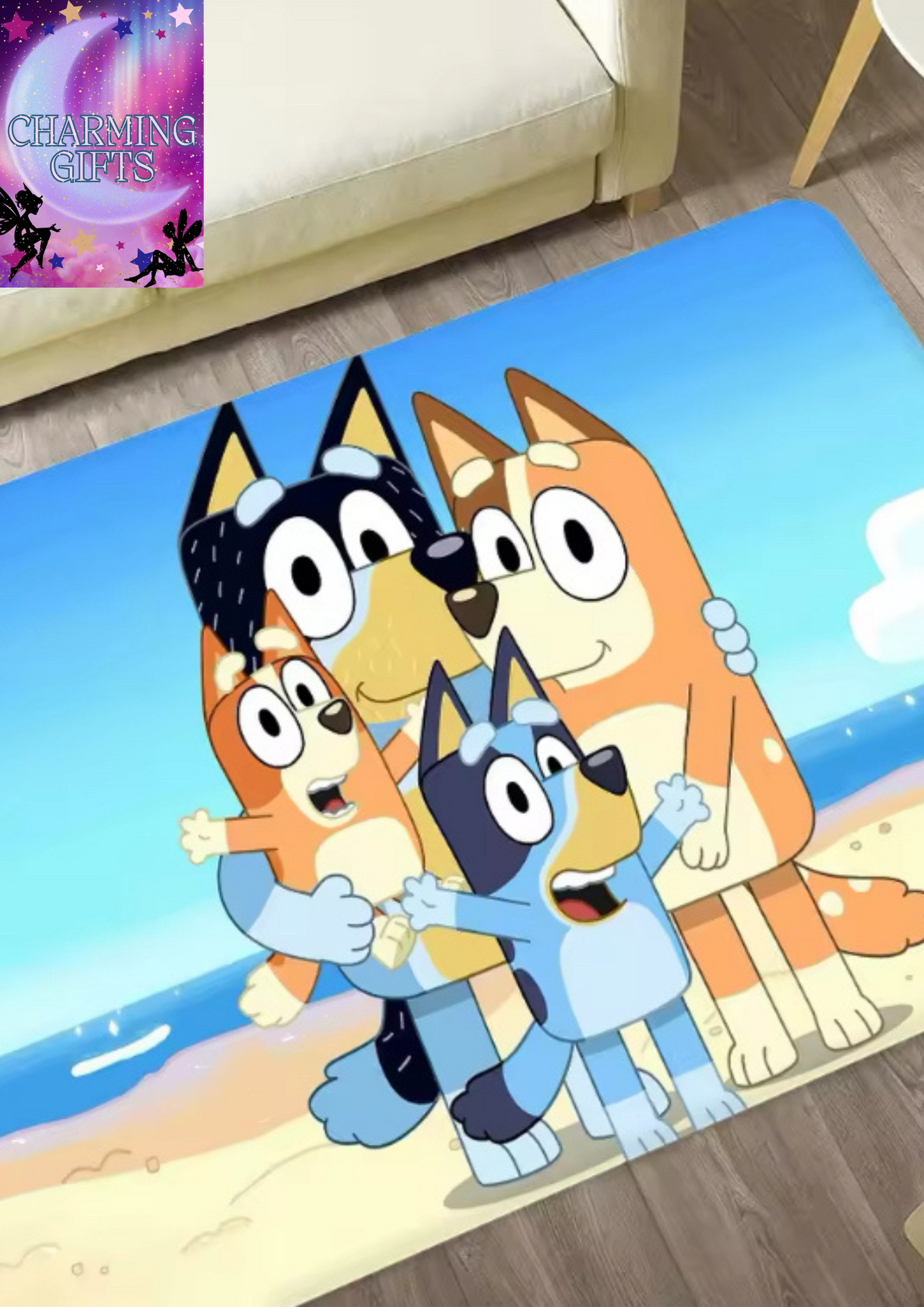 Cartoon B-Blueys Long Rugs Cheaper Anti-slip Modern Living Room Balcony Printed Bedside Area Rugs 80x120cm