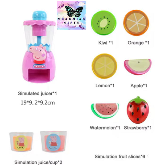 Peppa Pig Simulated Juicer Emulation Blender Toy Kids Playing House Simulation Fruits Simulate Scenarios Toddler Early Education